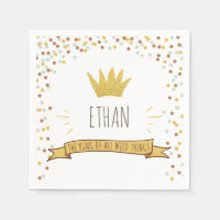 Wilde Dinge Papier Napkin Gold Crown Erster Geburt