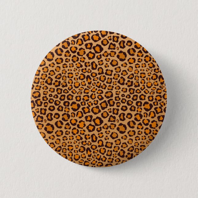 Wilde Dinge Realistische Handgezeichnete Leopard P Button (Vorderseite)