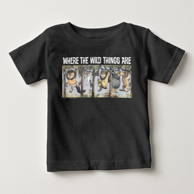 Wilde Dinge und Max, die von Bäumen schwingen Baby T-shirt (Vorderseite)