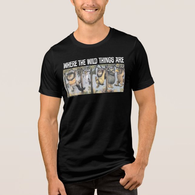 Wilde Dinge und Max, die von Bäumen schwingen Tri-Blend Shirt (Vorderseite)