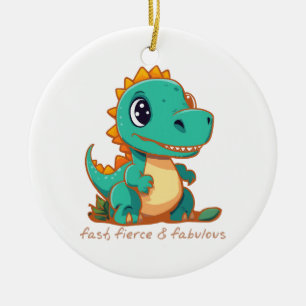 Wilde Dinosaurier Keramik Ornament