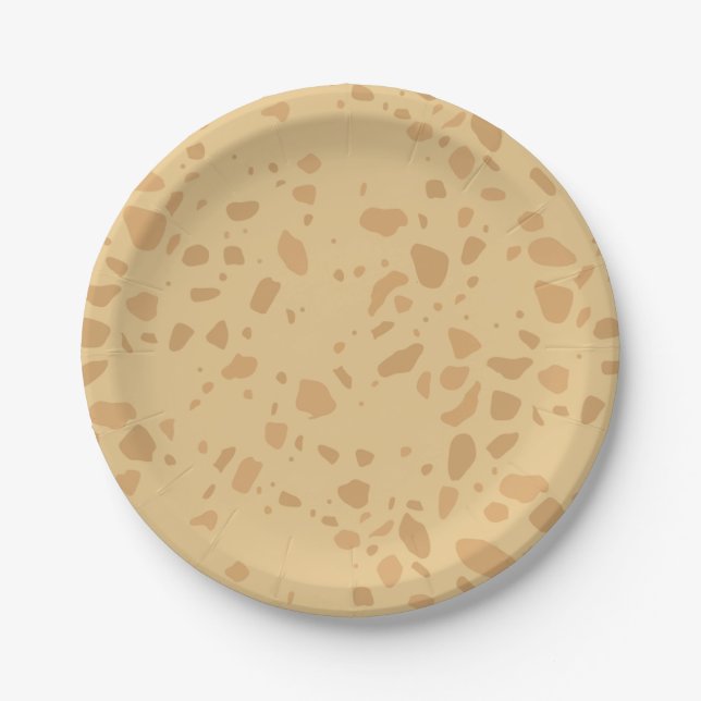 Wilde Einzigartige Party-Tier-Giraffe Terazzo Pappteller (Vorderseite)