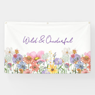 Wilde & Einzigartige Wildblumen-Geburtstagsfeier Banner