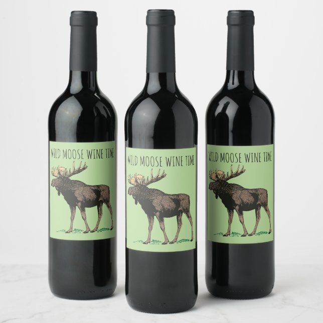 Wilde Elche Weinzeit Weinetiketten Weinetikett (Flaschen)
