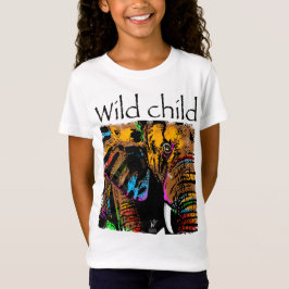Wilde Elefantenregenbogen-Tiere T-Shirt