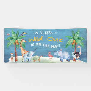 Wilde Elefantensafari Dschungel Tier Baby Shower Banner