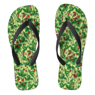 Wilde Erdbeeren auf Honigtaube Flip Flops