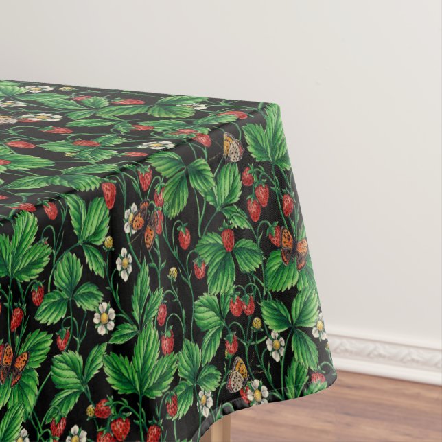 Wilde Erdbeeren auf schwarz Tischdecke (Beispiel)