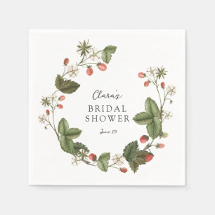 Wilde Erdbeeren Brautparty Serviette