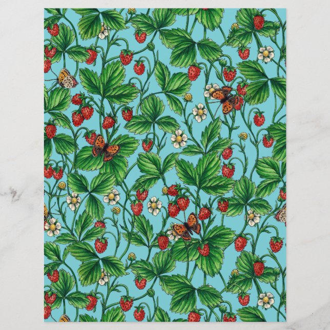 Wilde Erdbeeren in Poolblau (Vorderseite)