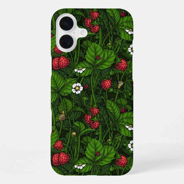Wilde Erdbeeren iPhone 16 Plus Hülle (Rückseite)