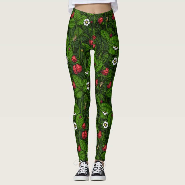 Wilde Erdbeeren Leggings (Vorderseite)