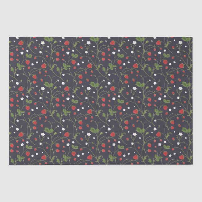 Wilde Erdbeeren (Polarnacht) - Gewebepapier Seidenpapier (Vorderseite)