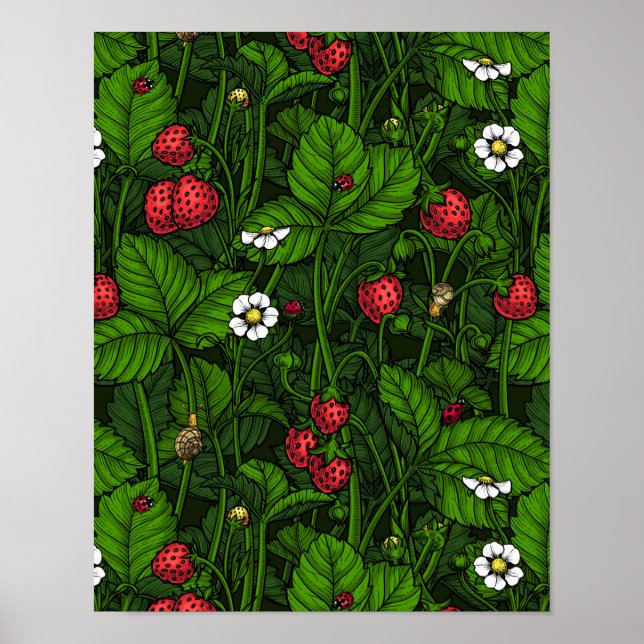 Wilde Erdbeeren Poster (Vorne)