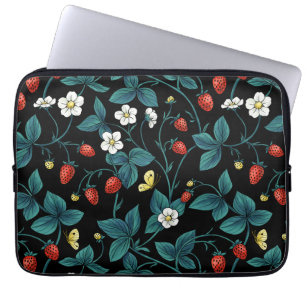 Wilde Erdbeeren rot/gelb/blau/schwarz Laptopschutzhülle