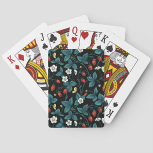 Wilde Erdbeeren rot/gelb/blau/schwarz Spielkarten