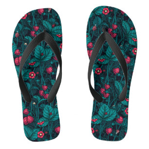 Wilde Erdbeeren, rot und blau Flip Flops