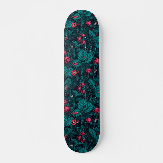 Wilde Erdbeeren, rot und blau Skateboard (Vorne)