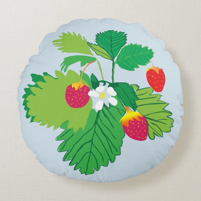 Wilde Erdbeeren werfen Kissen (Vorderseite)