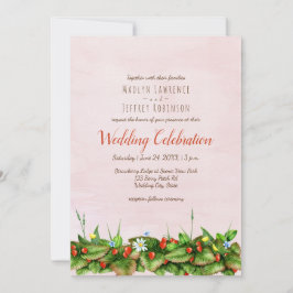 Wilde Erdbeeren Wiesen Blume erröten Hochzeit Einladung