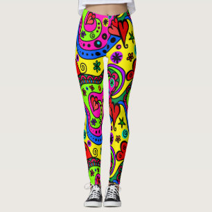 Wilde Farben der Doodle Leggings
