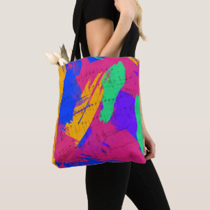 Wilde Farben und Musiknoten Tasche