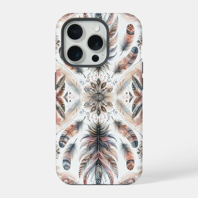 Wilde Federn iPhone 15 Pro Hülle (Rückseite)