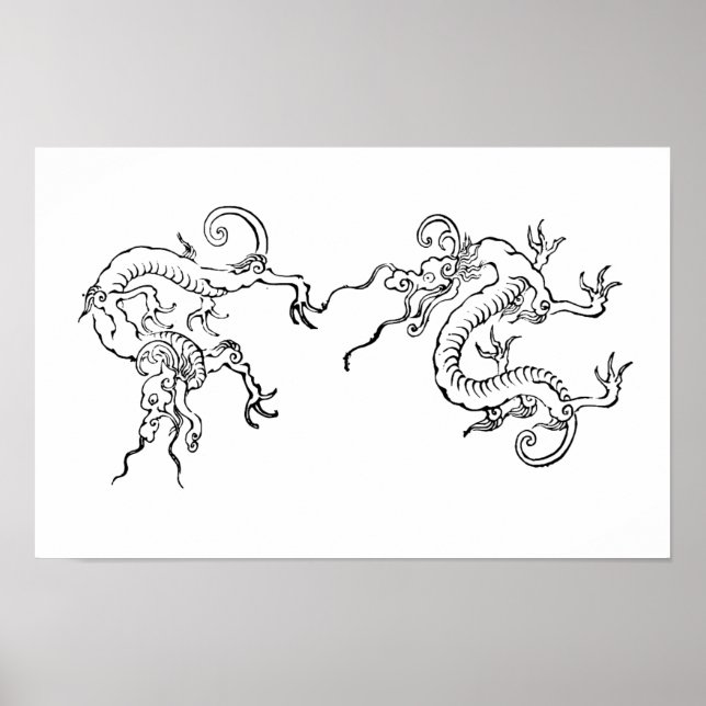 Wilde & Fließende – Japanische Drachenkunst Poster (Vorne)