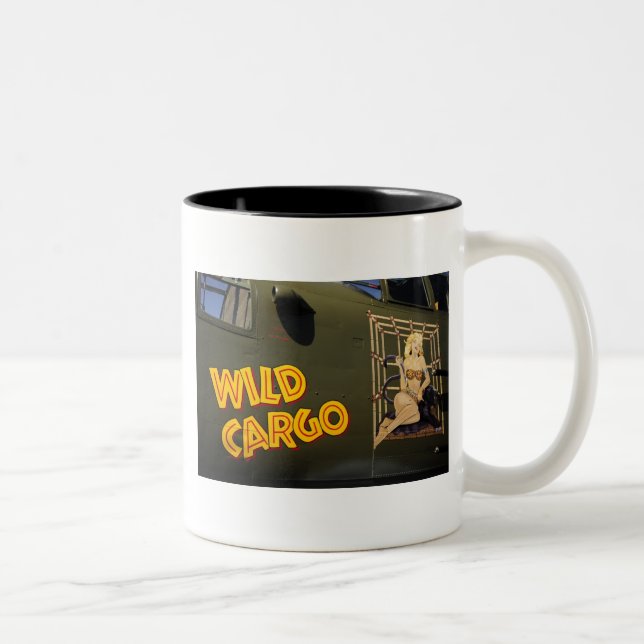 "Wilde Fracht-" Nasen-Kunst Zweifarbige Tasse (Rechts)