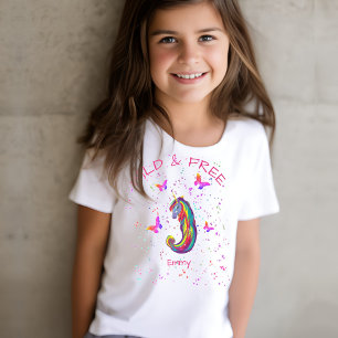 Wilde & freie Einhorn-Funken mit Schmetterlingen T-Shirt