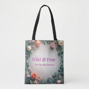 Wilde & freie Florallinienkunst Boho Minimal De Tasche