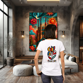 Wilde Freude Farbige Tribal-Totem-Geometrische Sch T-Shirt
