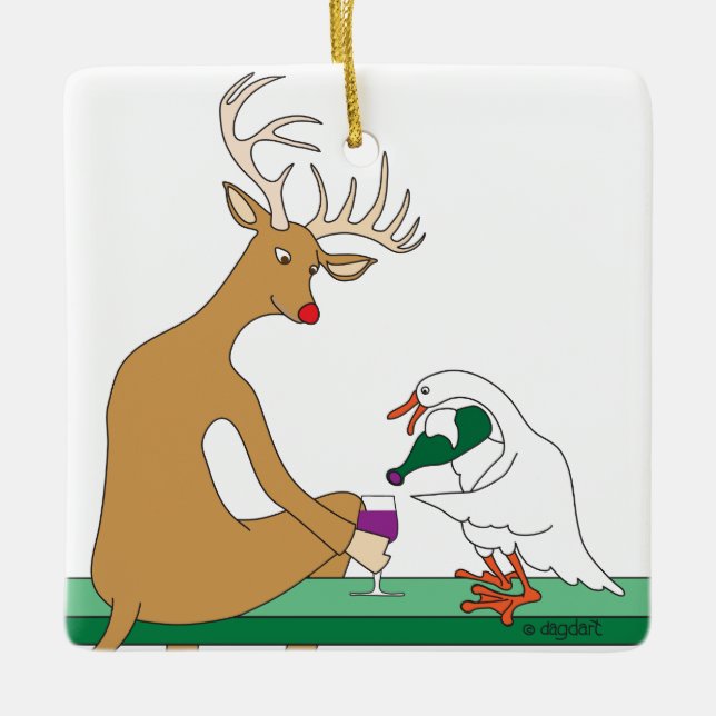 Wilde & Gänse Weindekoration Keramikornament (Vorderseite)