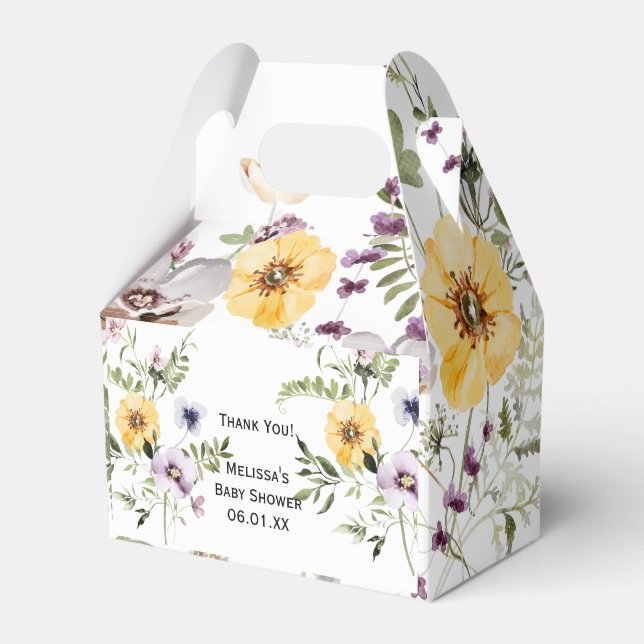 Wilde Gartenblüten Blume Gastgeschenk Box Geschenkschachtel (Vorderseite)