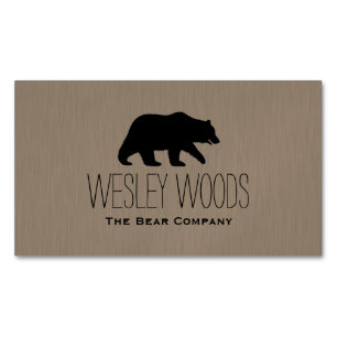 Wilde gehende Grizzly-Bärn-Silhouette einfach Magnetische Visitenkarte