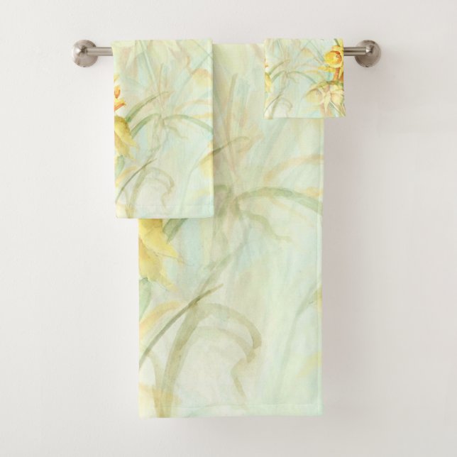 Wilde gelbe Blumen Badhandtuch Set (Insitu)