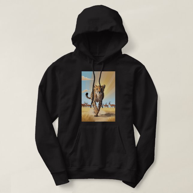 Wilde Geschwindigkeit: Geparden und Gazellen Männe Hoodie (Design vorne)