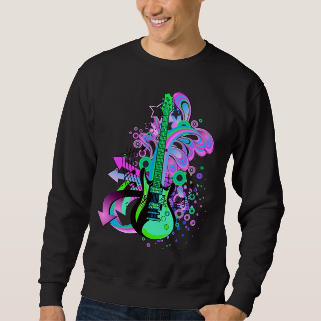 Wilde Gitarre (Schwarzes) Sweatshirt (Vorderseite)