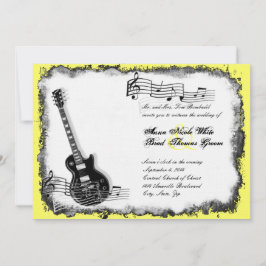 Wilde Gitarren-Gelb-Musik-Hochzeits-Einladung Einladung