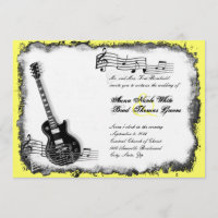 Wilde Gitarren-Gelb-Musik-Hochzeits-Einladung