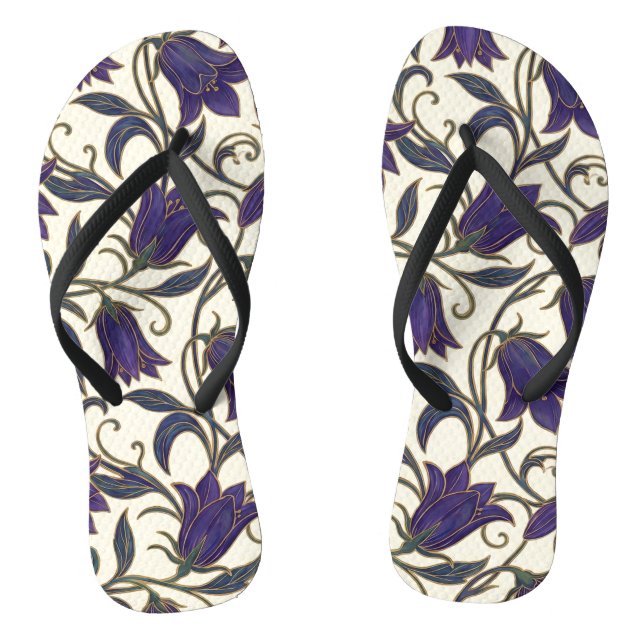 Wilde Glockenblumenmuster Flip Flops (Fußbett)