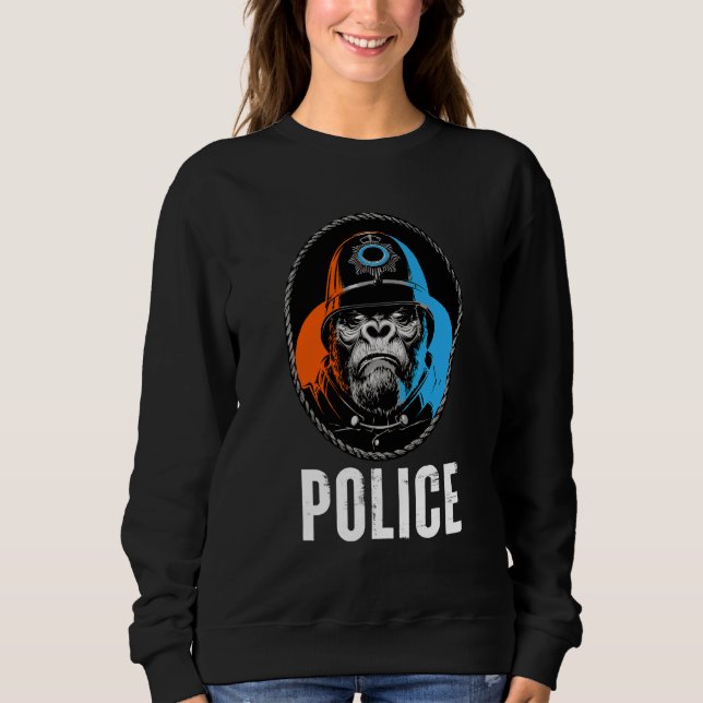 Wilde Gorilla-Polizei-Illustration   Grafikdesigns Sweatshirt (Vorderseite)