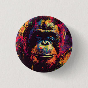 Wilde Graffiti-Urban-Jungle-Gorilla Button