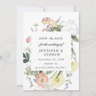 Wilde Grünpflanzen Blumen Wildblumen Hochzeit Save The Date
