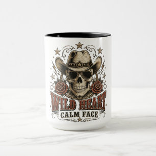 Wilde Herz Ruhiges Gesicht Western-Zitat Tasse