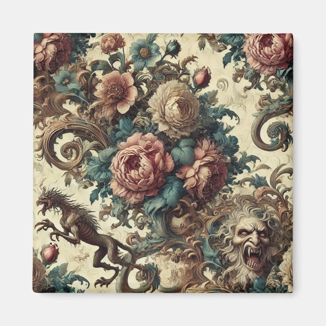 Wilde Herzen & Jagdhunde - Gotisch Viktorianisch Magnet (Vorne)