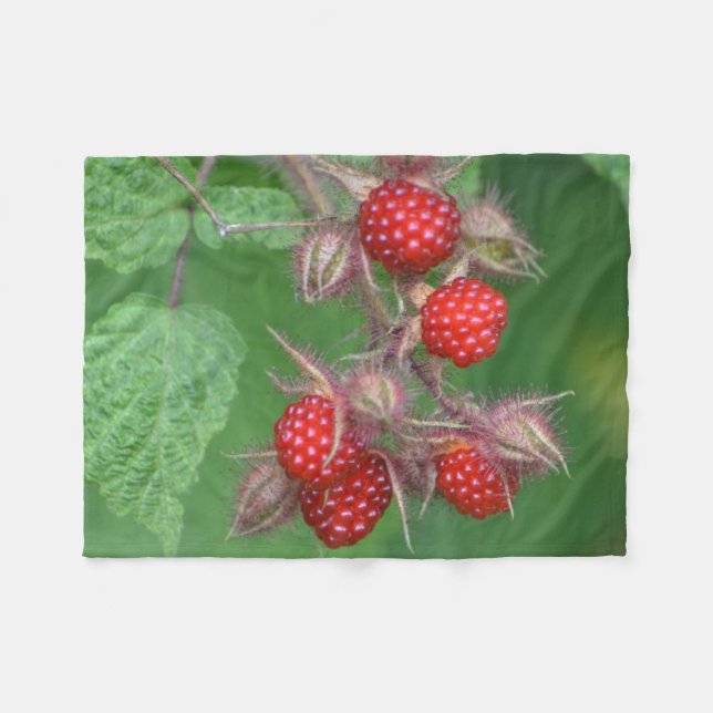 Wilde Himbeeren Fleecedecke (Vorderseite (Horizontal))