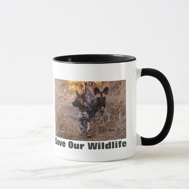 Wilde Hunde Rettete unsere Tierwelt Tasse (Rechts)