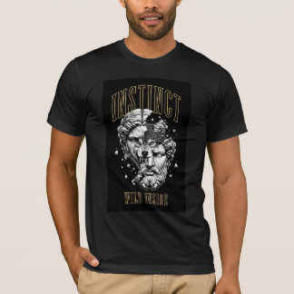 Wilde innere Instinkt Wolf Statue Ästhetische Stra T-Shirt