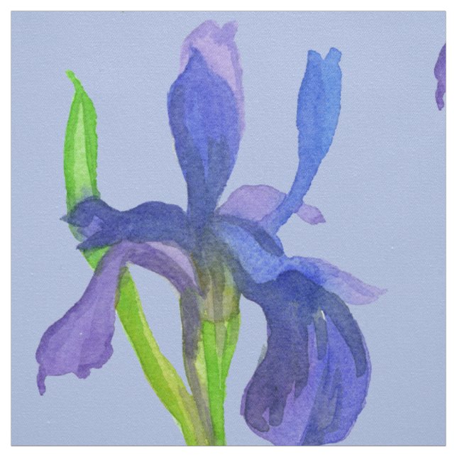 Wilde Iris Blume Lila Watercolor Blue Stoff (Muster)